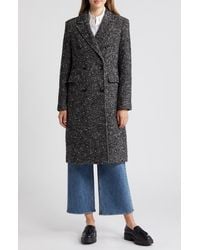 Sam Edelman - Reefer Double Breasted Herringbone Tweed Coat - Lyst