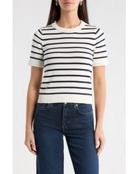 Sugarlips - Tessie Stripe Short Sleeve Cotton Sweater - Lyst