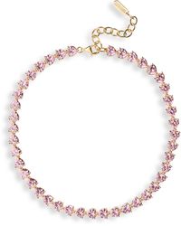 Judith Leiber - Small Cubic Zirconia Heart Tennis Necklace - Lyst