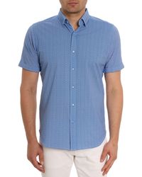 Robert Graham - Shuler Deco Print Short Sleeve Stretch Cotton Button-up Shirt - Lyst