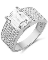SHYMI - Wide Cubic Zirconia Pavé Band Ring - Lyst