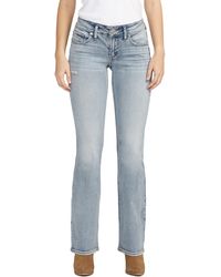 Silver Jeans Co. - Britt Curvy Fit Low Rise Slim Bootcut Jeans - Lyst