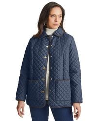 Jessica London - Snap-Front Quilted Coat - Lyst