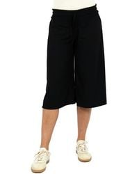 24seven Comfort Apparel - Basic Ribbed Knit Drawstring Flared Capri Pants - Lyst