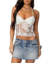 Edikted - Nyx Sheer Lace Backless Top - Lyst