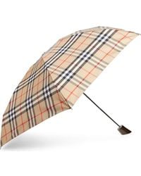 Burberry - Check Compact Umbrella - Lyst
