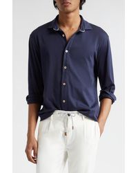 Eleventy - Dandy Jersey Button-Up Shirt - Lyst