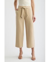 Anne Klein - Tie Front Pull-On Wide Leg Crop Pants - Lyst