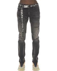Cult Of Individuality - Rocker Belted Slim Straight Leg Jeans - Lyst