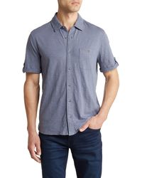 PAIGE - Brayden Short Sleeve Cotton Jersey Button-up Shirt - Lyst
