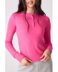 Pj Salvage - Back To Basics Long Sleeve Lounge Henley - Lyst