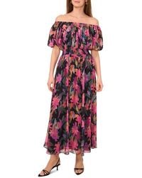 Vince Camuto - Floral Off The Shoulder Puff Sleeve Maxi Dress - Lyst