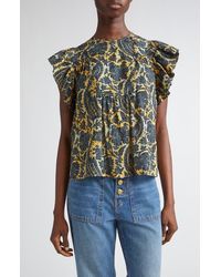 Ulla Johnson - Sienna Flutter Sleeve Top - Lyst