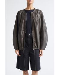 Partow - Bond Drawstring Leather Jacket - Lyst