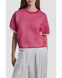 DKNY - Boxy Mesh Overlay Top - Lyst
