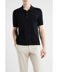 Open Edit - Solid Cotton Blend Polo Sweater - Lyst