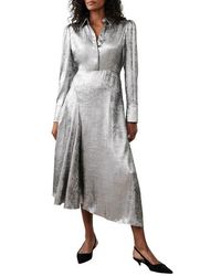 Mint Velvet - Metallic Midi Shirt Dress - Lyst