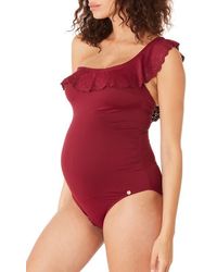 Cache Coeur - Bloom One-Shoulder One-Piece Maternity Swimsuit - Lyst