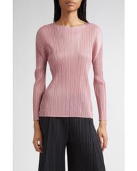 Pleats Please Issey Miyake - Monthly Colors September Pleated Long Sleeve Top - Lyst