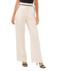 Vince Camuto - Pleated High Waist Wide Leg Crepe Trousers - Lyst