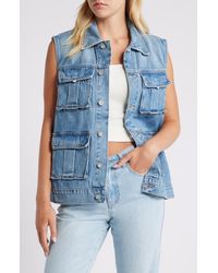 Hidden Jeans - Oversize Denim Cargo Vest - Lyst