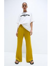 H&M - Flared Satin Trousers - Lyst