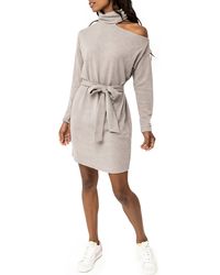 Gibsonlook - Mock Neck Cold Shoulder Long Sleeve Sweater Dress - Lyst