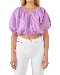 Endless Rose - Puff Crop Blouse - Lyst