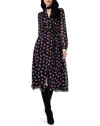 Diane von Furstenberg - Erica Floral Long Sleeve Midi Dress - Lyst