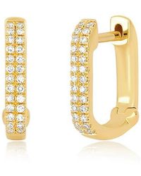 EF Collection - Mini Lola Diamond Huggie Hoop Earrings - Lyst
