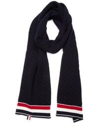 Thom Browne - Cable Knit Virgin Wool Scarf - Lyst