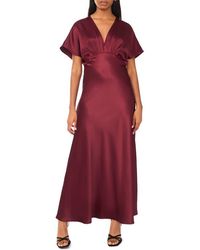 Cece - Dolman Sleeve Satin Cocktail Midi Dress - Lyst