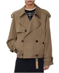 Burberry - Cropped Gabardine Trench Jacket - Lyst