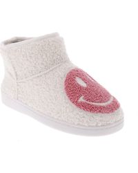 MIA - Chill Smiley Faux Shearling Bootie Slipper - Lyst