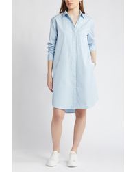 Nordstrom - Stripe Long Sleeve Cotton Shirtdress - Lyst
