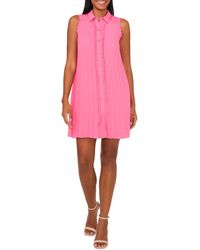 Cece - Scalloped Pleated Shirtdress - Lyst