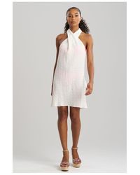 Natori - Waves Mini Cover-Up Halter Dress - Lyst