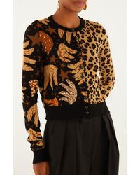 FARM Rio - Banana Leopard Mix Print Jacquard Cardigan - Lyst