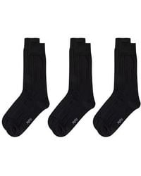 Memoi - 3-Pack Rib Dress Socks - Lyst