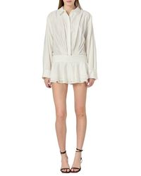 English Factory - Ruffled Long Sleeve Micro-Mini Romper - Lyst