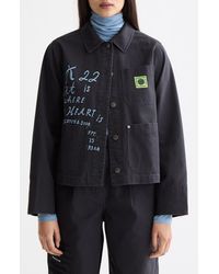 Scotch & Soda - Washed Embroidery Detail Cotton Workwear Jacket - Lyst