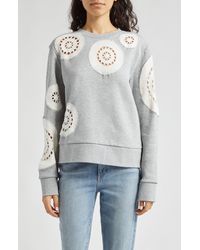 Sea - Joy Crochet Patch Cotton Sweatshirt - Lyst