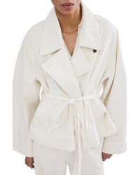 Mango - Belted Denim Trench Coat - Lyst
