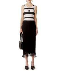 Lanvin - Cotton Jersey Mother And Daughter Embroidered Ribbed Tank Top - Lyst