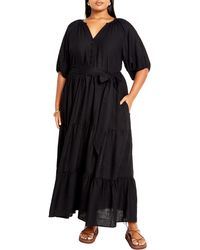City Chic - Marcia Tiered Maxi Dress - Lyst