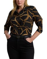 Ralph Lauren - Belting Print Classic Fit Crepe Button-Up Shirt - Lyst