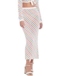 CAPITTANA - Bruna Stripe Crochet Cover-up Skirt - Lyst