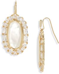 Kendra Scott - Elle Crystal Frame Mother-of-pearl Drop Earrings - Lyst