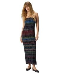 Missoni - Long Strapless Dress With Wave Check Pattern - Lyst