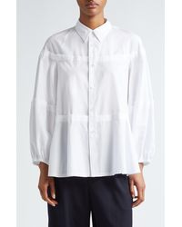 Comme des Garçons - Peplum Cotton Broadcloth Button-up Shirt - Lyst